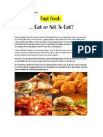 Fast Food Debate: To Eat or Not