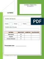 3° Examen Trimestre III Ciclo Escolar 2022