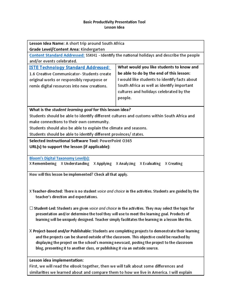 Bpts Basic Productivity Tools Lesson Idea Downes PDF Learning