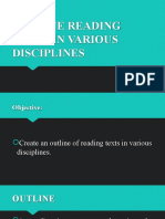 Reading Text Outlines Across Disciplines