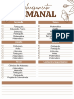 Planejamento semanal de aulas em escola