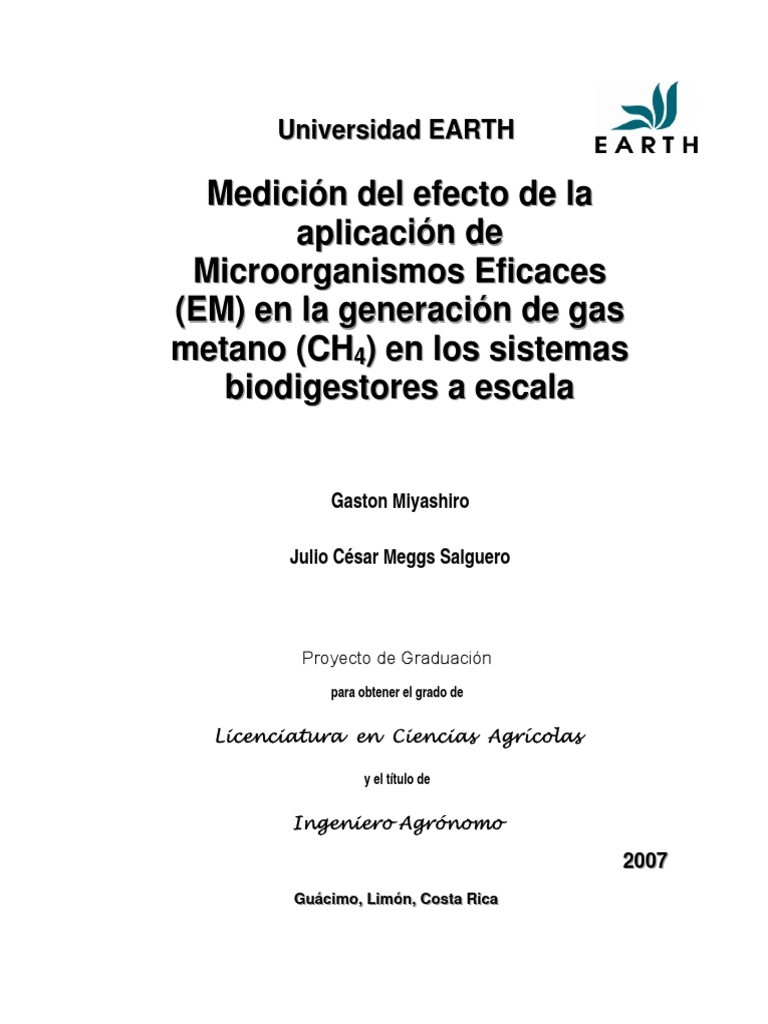 Gas Metano En Biodigestores Pdf Biogás Gases De Efecto Invernadero