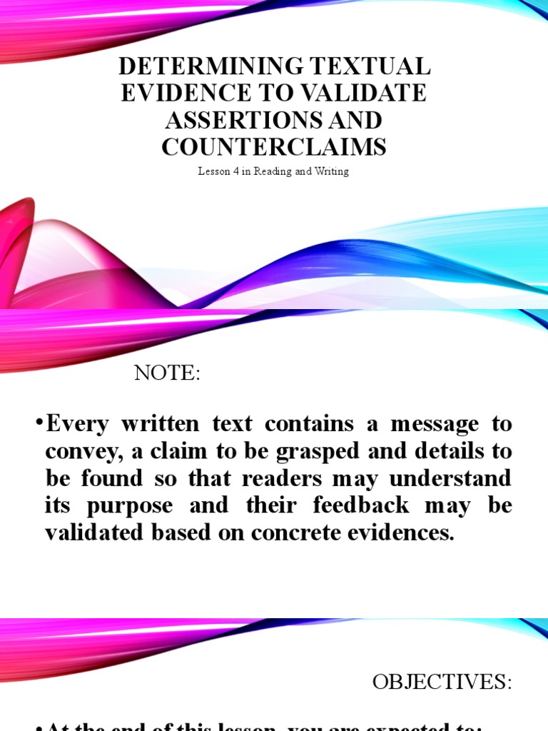 Validating Assertions with Textual Evidence | PDF | Evidence