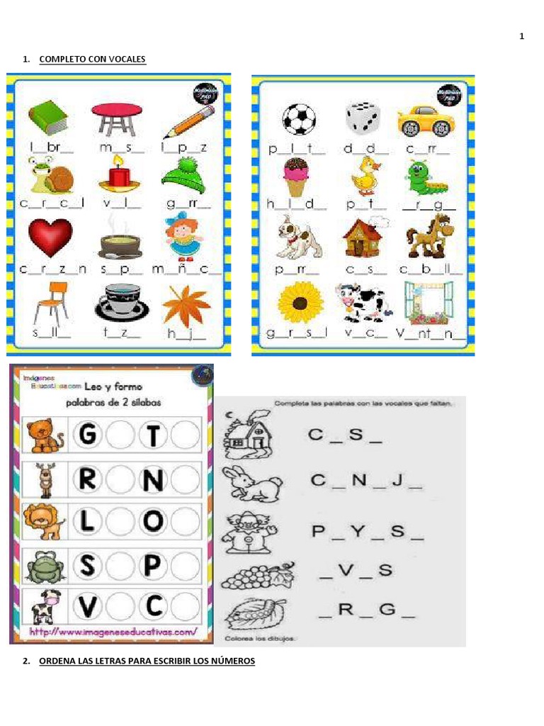 Actividades de Lengua para Primer Grado | PDF