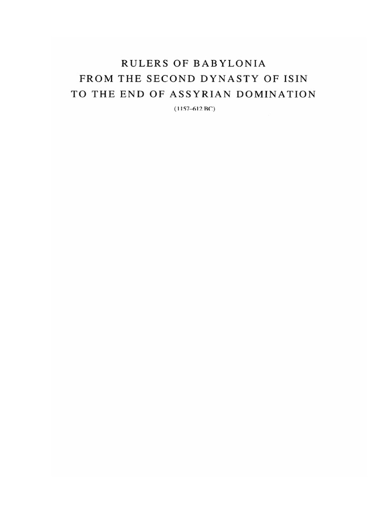 (Royal Inscriptions of Mesopotamia) Grant Frame - Rulers of Babylonia ...