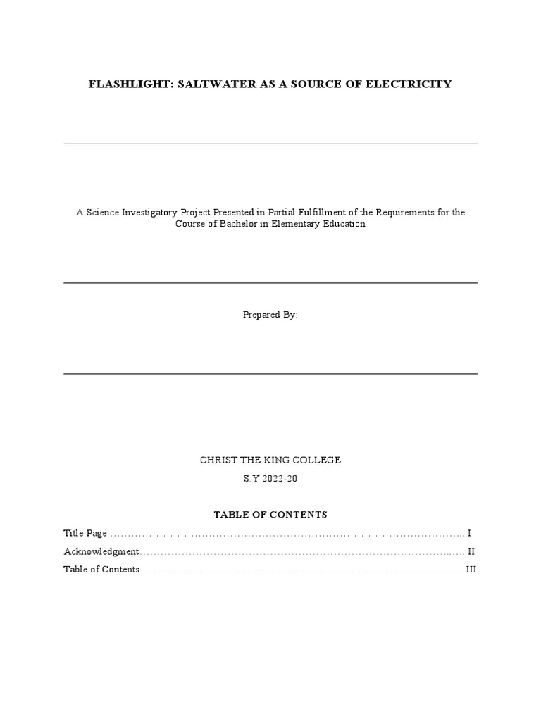 Saltwater As A Conductor of Electricity PDF Ion Sodium Chloride