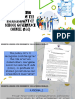 Implementing Guidelines On The Establishment of School Governance Council (SGC)