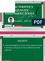 Characteristics of Quality Assessment Tools