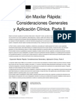 Expansión Maxilar Rápida: Consideraciones Generales y Aplicación Clínica. Parte II