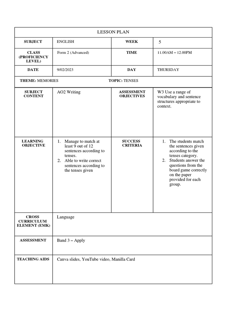 Lesson plan mock teaching pdf lesson plan teachers