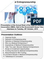 Presentation at The Annual Week of The Nigerian Medical Association (NMA), Held at The Government House Yola, Adamawa On Tuesday, 29 October, 2019