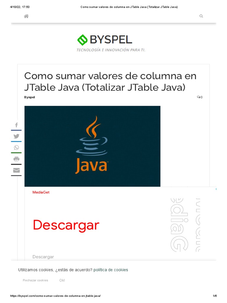 Como Sumar Valores de Columna en JTable Java (Totalizar JTable Java) PDF Java (lenguaje de