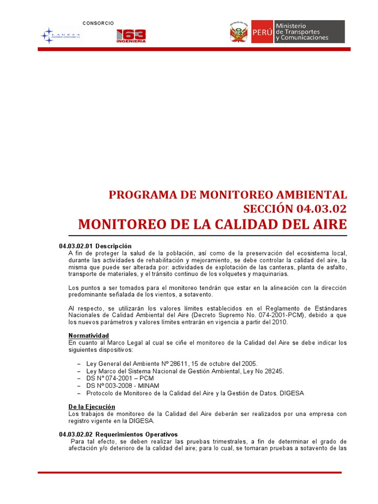 Monitoreo de Calidad del Aire Ambiental | PDF | La contaminación del ...