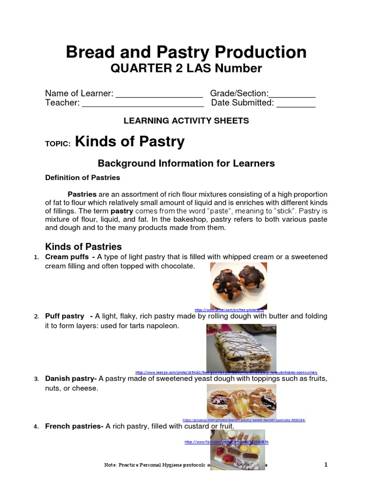 Types and Classification of Pastries | PDF | Regional & Ethnic Food ...
