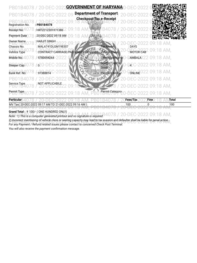 Online tax payment portal pdf payments land transport
