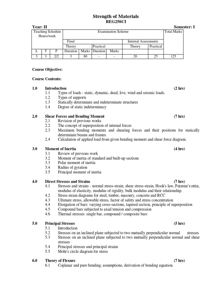 Engineering Students' Strength of Materials | PDF | Bending | Beam ...