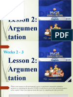 Lesson 2 - Argumentation