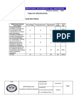 Form 10 Table of Specification