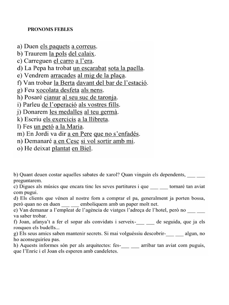 Pronoms Febles | PDF