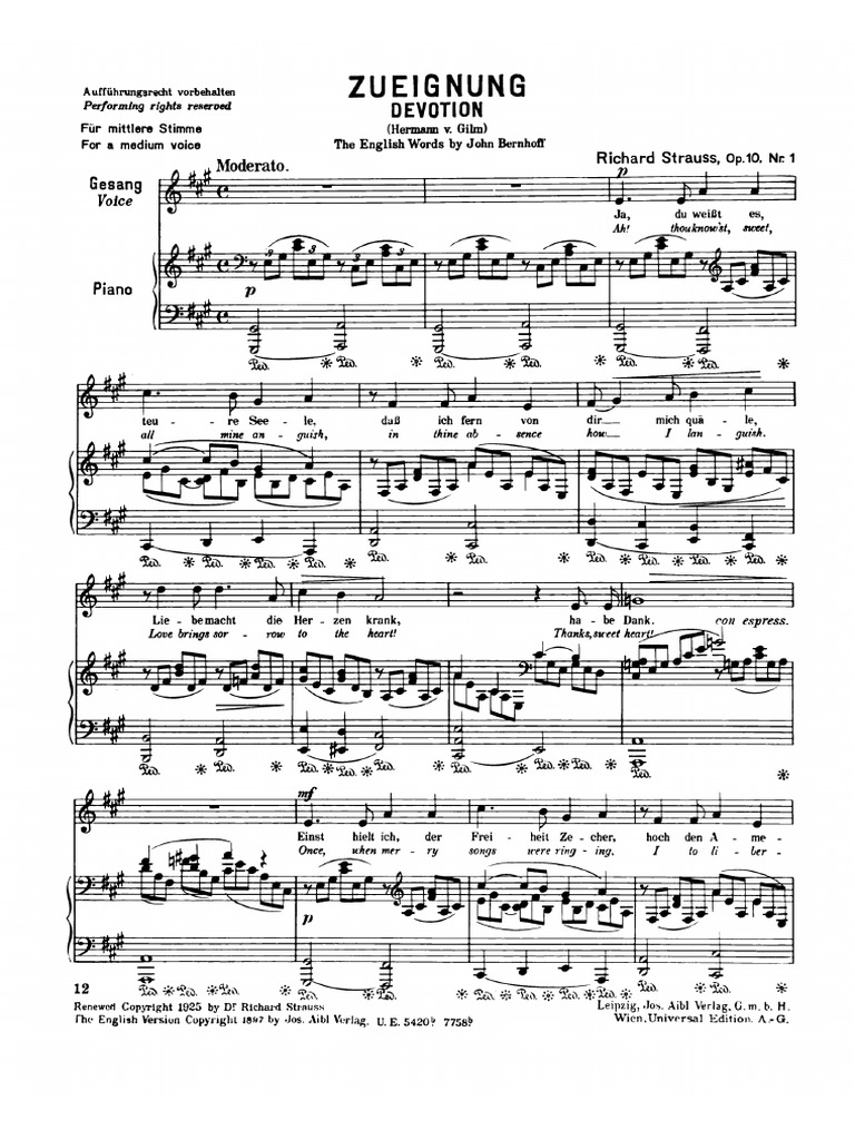 11.strauss Zueignung A Major PDF