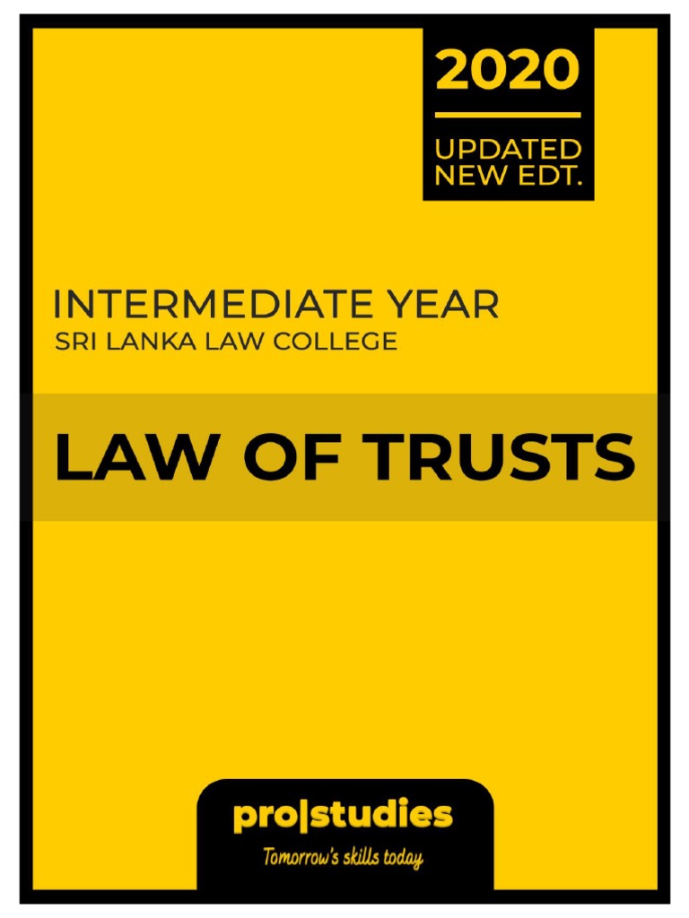 Law of Trusts - 2020 (English) | PDF | Equity (Law) | Legal Remedy