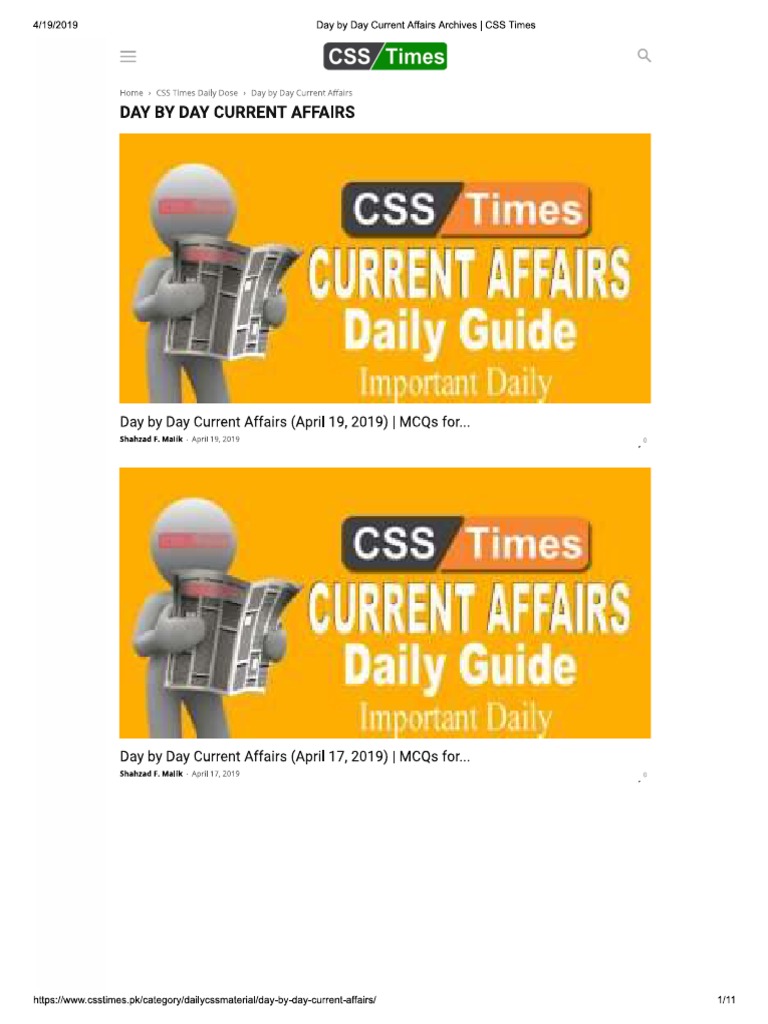 Best site For Current Affair Any Exam PDF