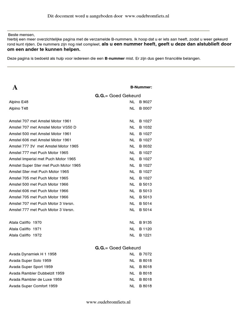 B Nummers | PDF