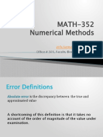 Numerical Methods Error Definitions and Taylor Series