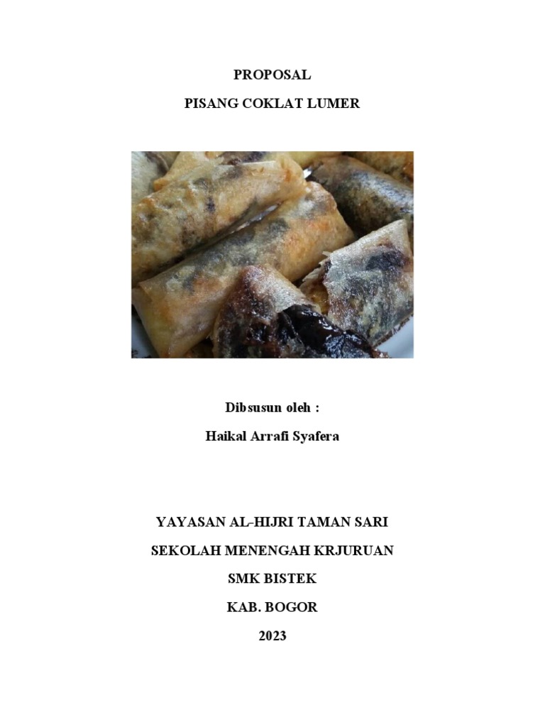 Proposal Usaha Pisang Coklat Lumer | PDF | Kesehatan Holistik