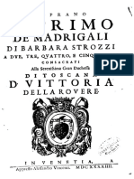 Il Primo Libro de Madrigali Di Barbara Strozzi