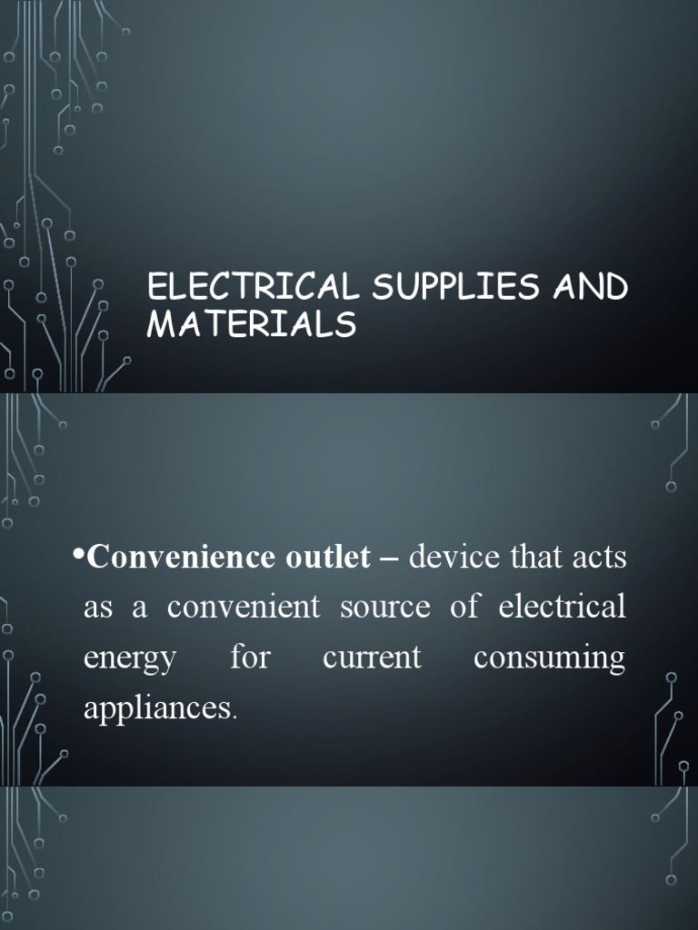 Electrical Supplies and Materials PDF