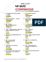 Quiz Present Continuous Tense