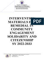 Intervention Materials For Remedial Front Page and Attendance