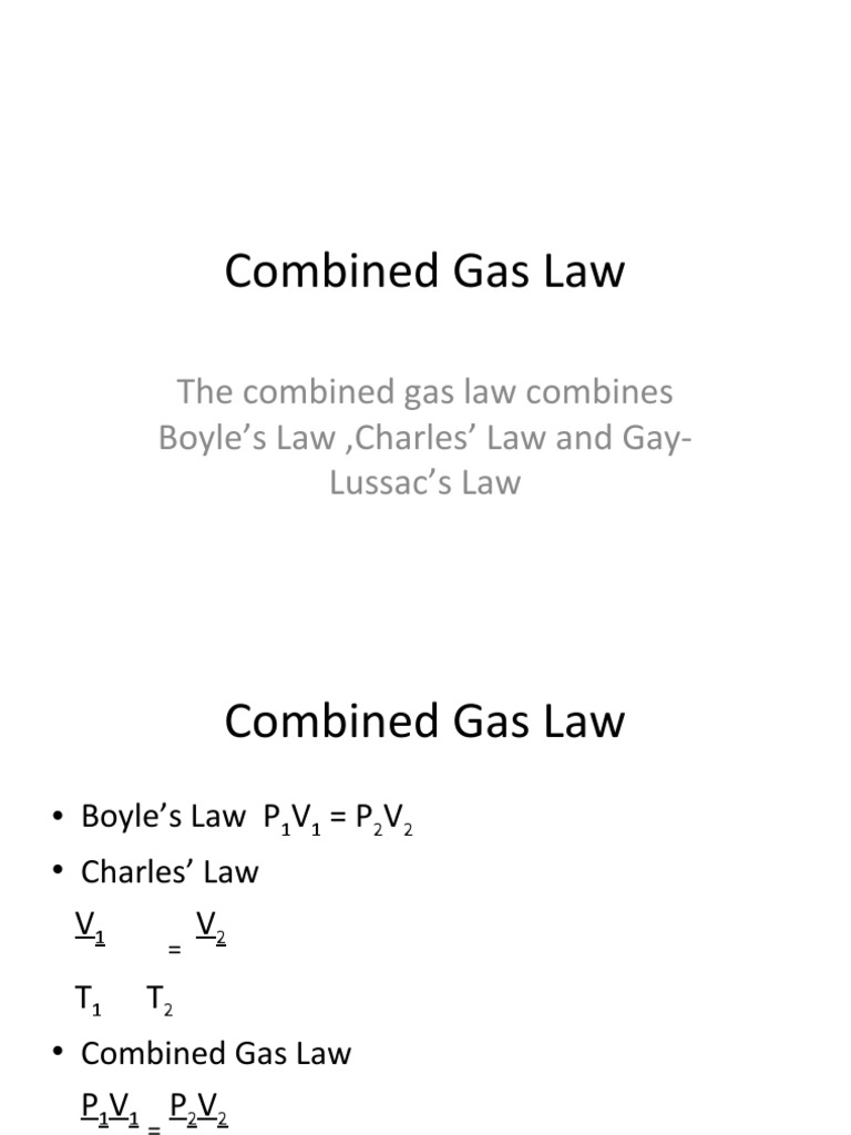 Combined Gas Law PDF
