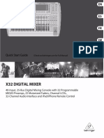 X32 Digital Mixer: Quick Start Guide