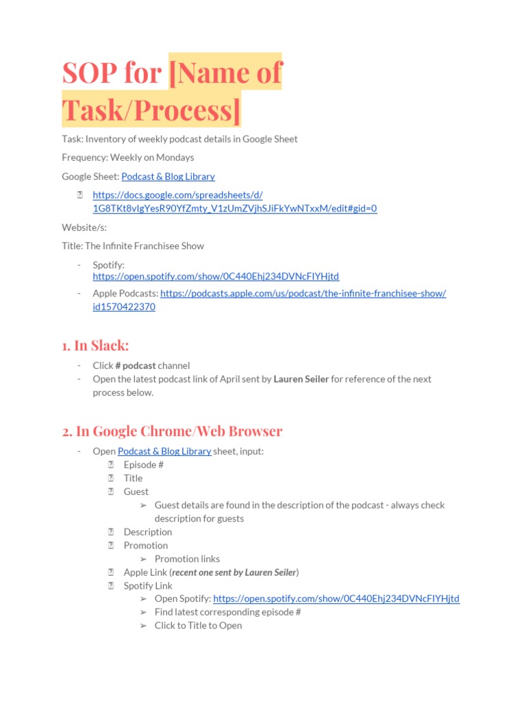 SOP Template | PDF | Internet | Software Development
