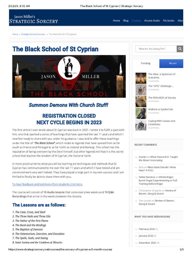 The Black School of ST Cyprian Strategic Sorcery PDF Religious