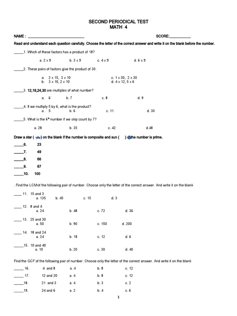 Summative Test 2 Math | PDF | Numbers | Notation