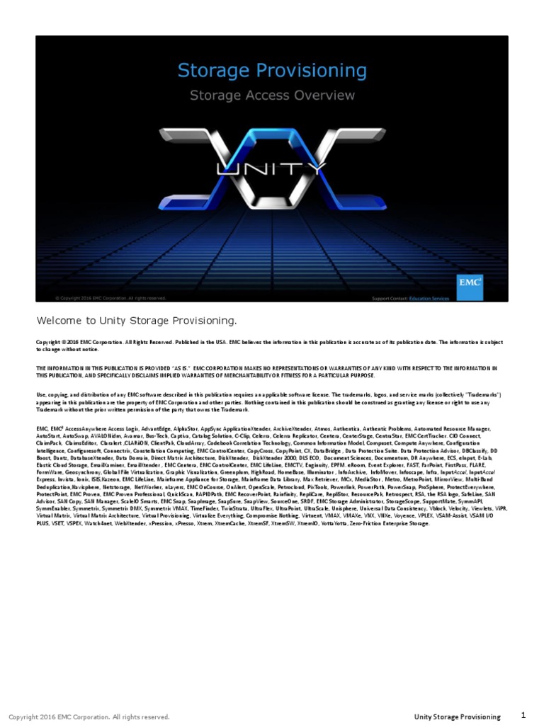 Unity Storage Provisioning SRG PDF File System Computer File