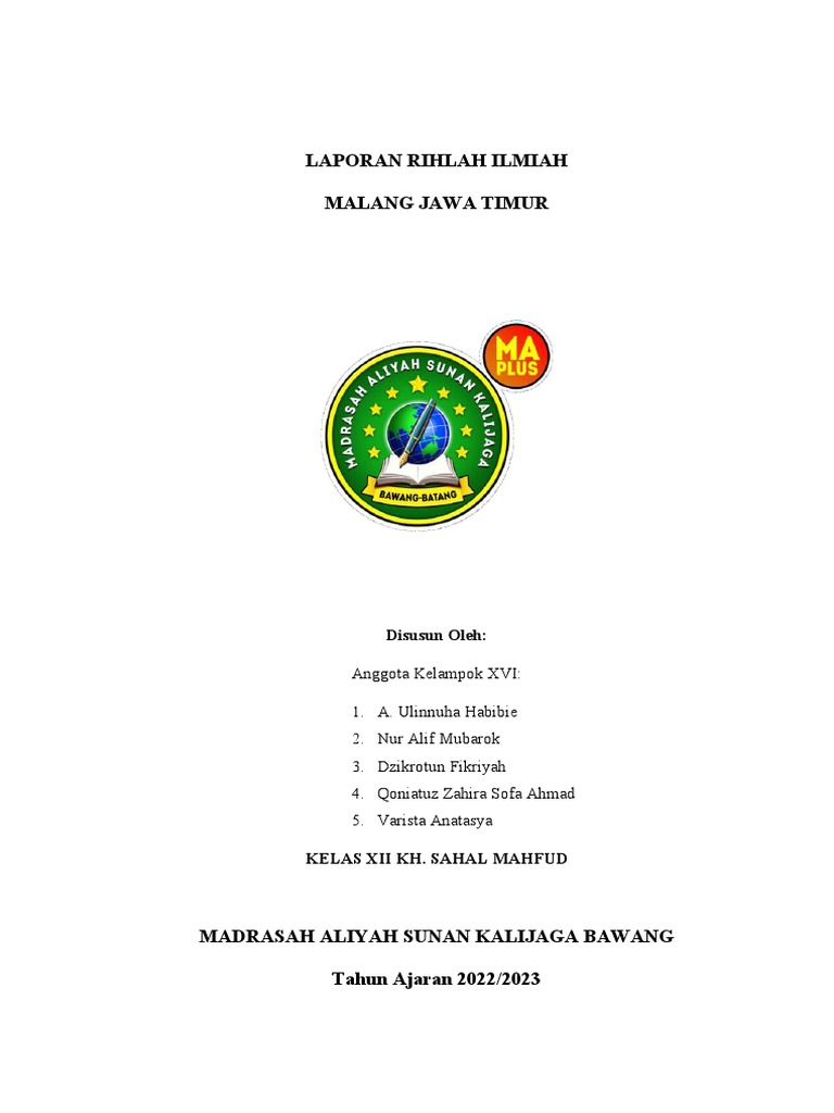 Laporan Rihlah Ilmiah MA Sunan Kalijaga | PDF