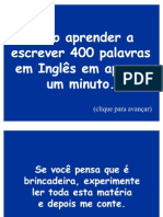 COMO APRENDER 400 PALAVRAS EM INGLÊS EM 1 MINUTO