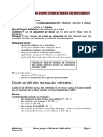 Elaboration d Un Avant Projet d Étude de Fabrication