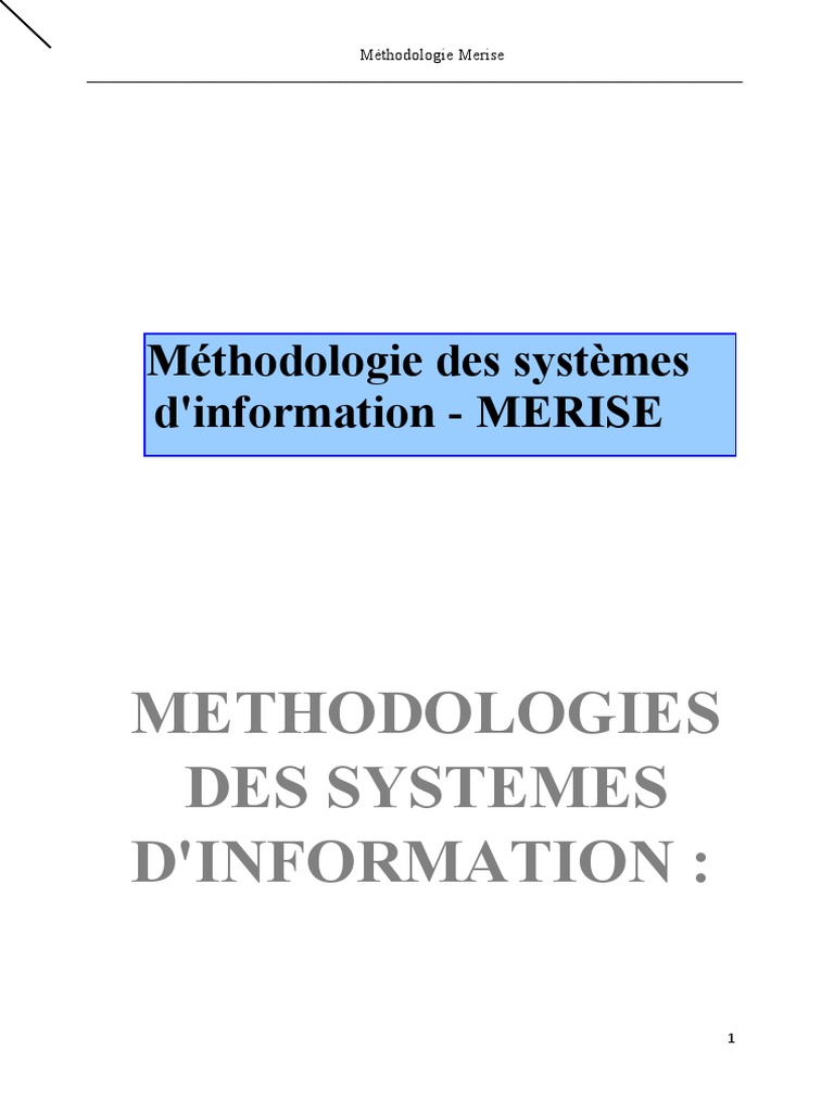 Merise | PDF | Système d'information | Architecture de logiciel