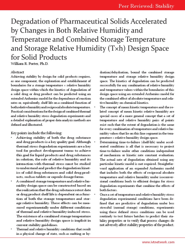Degradation of Pharmaceutical Solids | PDF | Temperature | Shelf Life