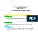 RSBM Assignment 2: Compare Organizational Policies to HRM Functions and Planning