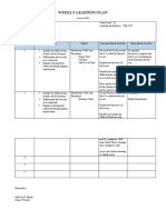 Weekly ICT learning plan for Grade 10