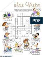 Unscramble The Letters Under The Pictures and Write The and The of The Verbs Into The Crossword