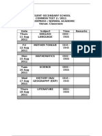 Common Test 2_2011_Schedule Class