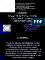 Topografía. ALTIMETRÍA 1