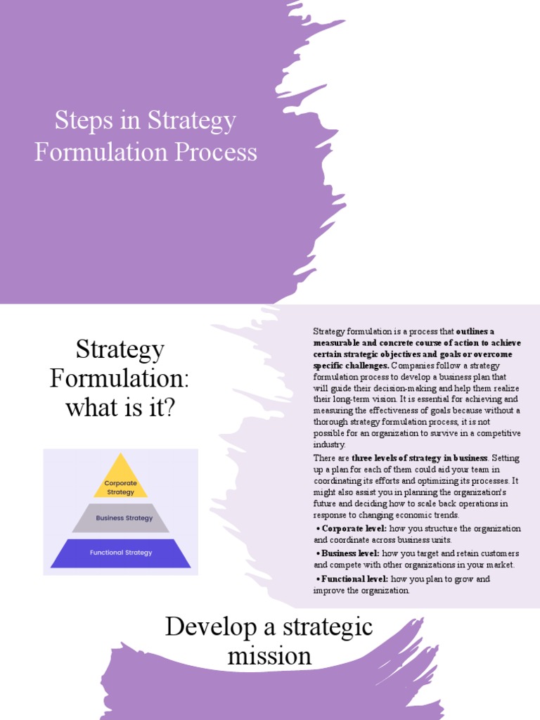 Steps in Strategy Formulation Process | PDF | Strategic Management | Goal